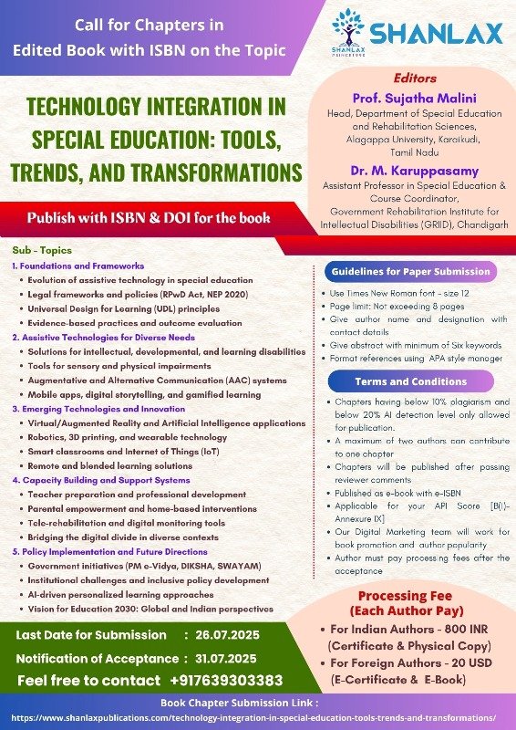 Technology Integration in Special Education: Tools, Trends and Transformations